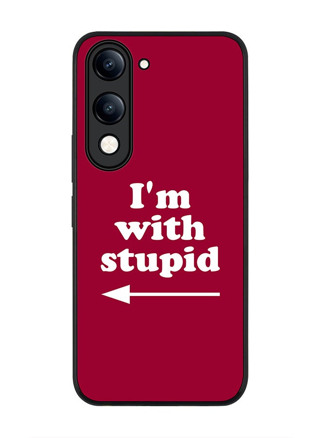 For vivo Y04 / Y29t 5G Case,Slim fit Camera Protection, Shockproof Thin Phone cover  - I'm with stupid